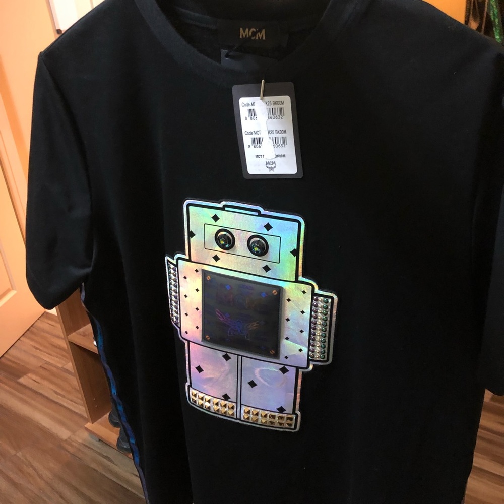 MCM Holographic Robot T-Shirt with Logo Hologram